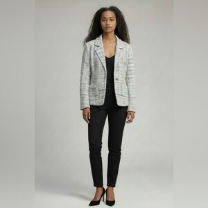 BEAUTIFUL St John collection knit Blue pink white multi jacket